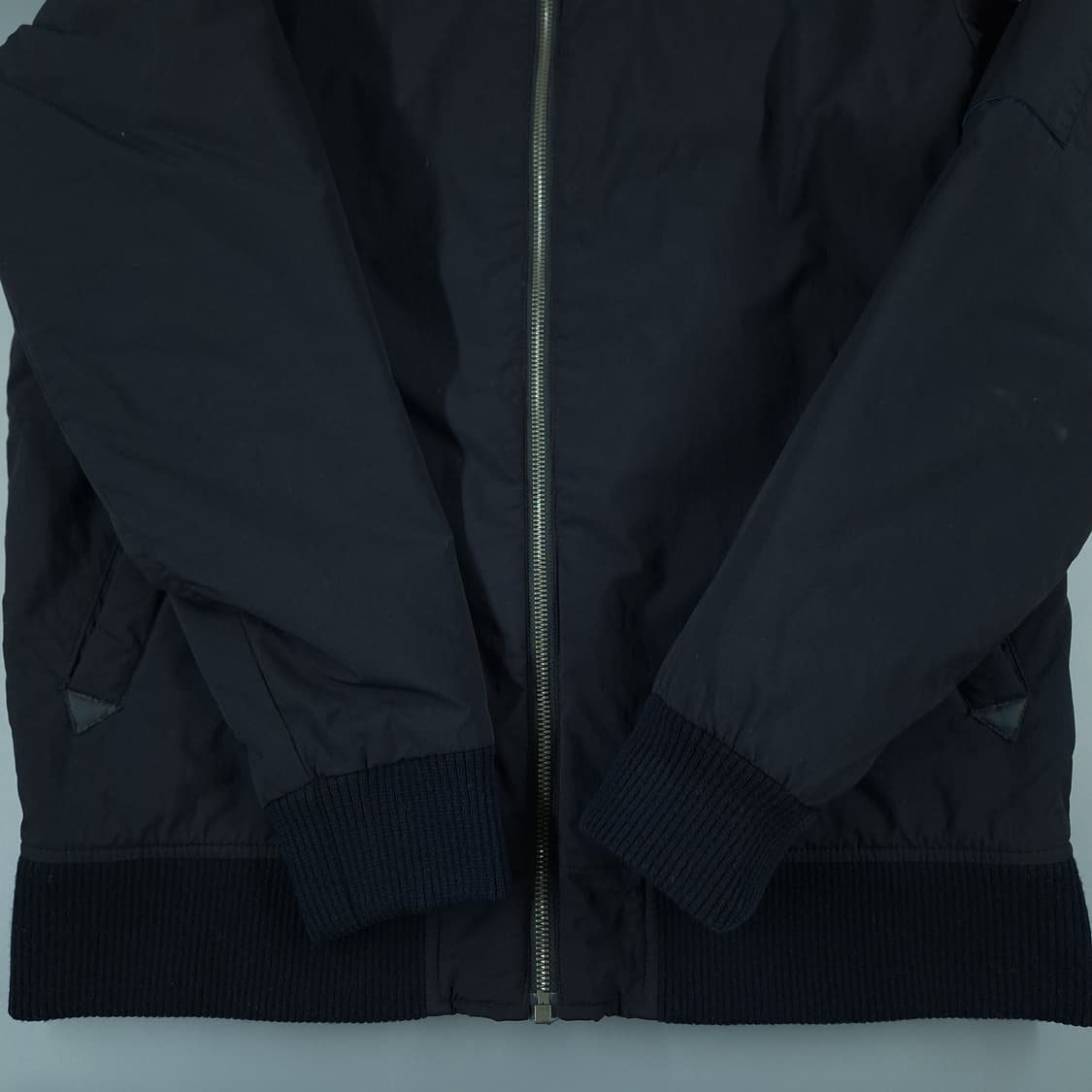 노스페이스 블랙 화이트라벨 로고 하이넥 패디드 항공점퍼 봄버자켓 M 상품이미지6