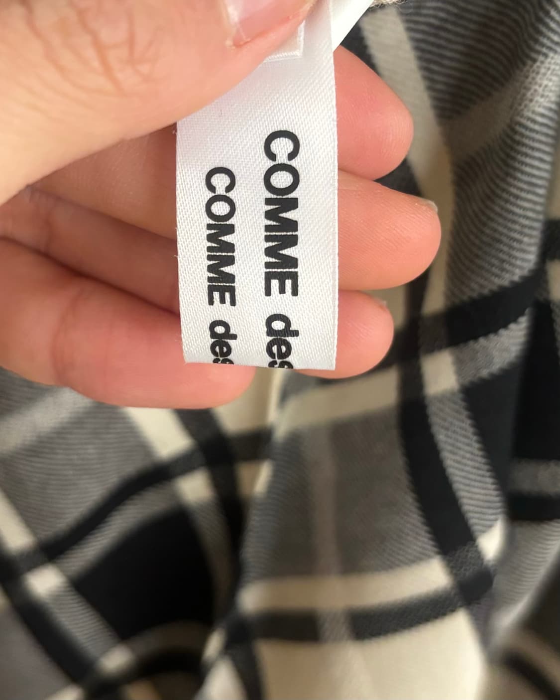 꼼데 가르송 체크 플레어 롱 스커트 상품이미지7