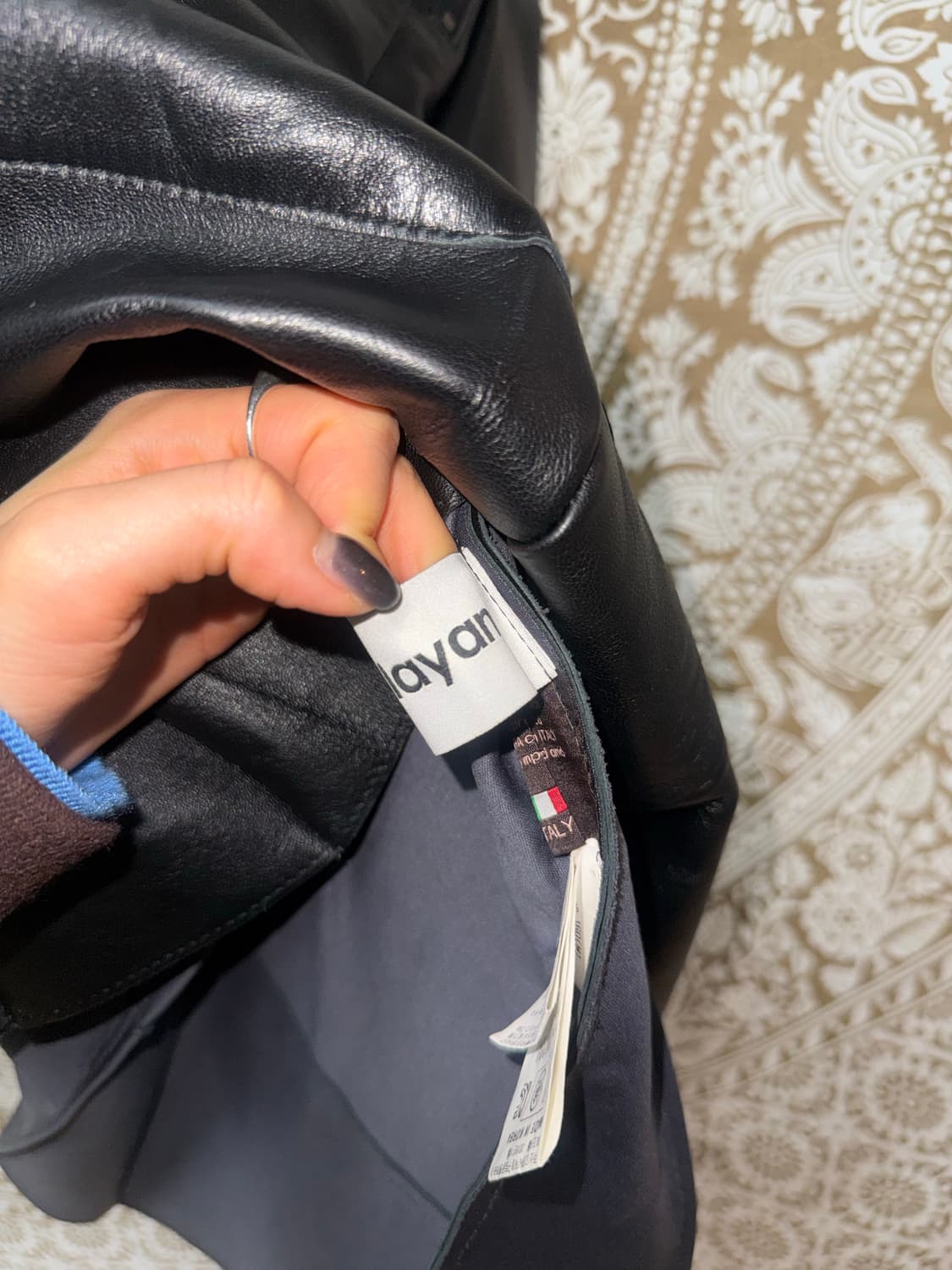 Chalayan 샬라얀 이탈리아 양가죽 턱 미디스커트 상품이미지7