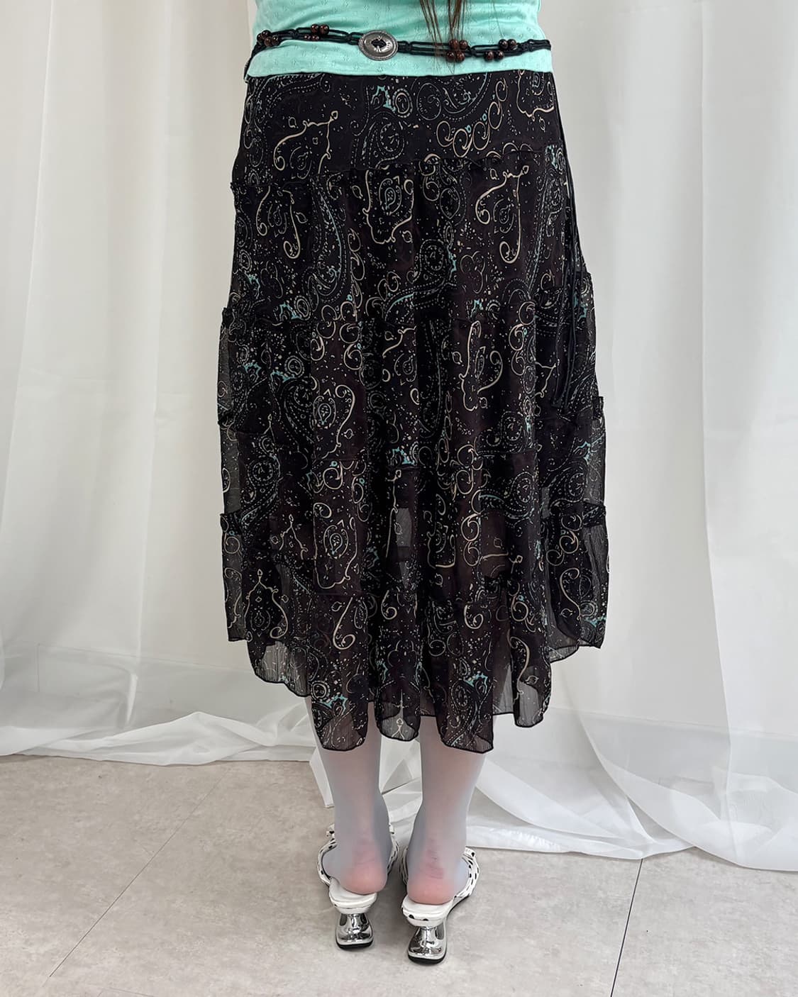 모아나 에스닉 밴딩 티어드 스커트 상품이미지9