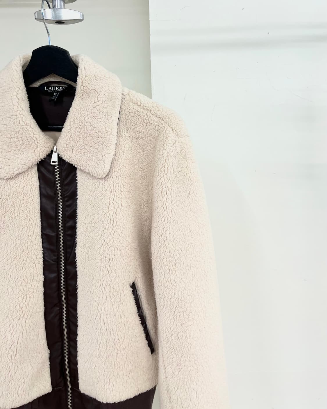 랄프로렌 블랙라벨 크림 폭스레더 플리스 코트 상품이미지4