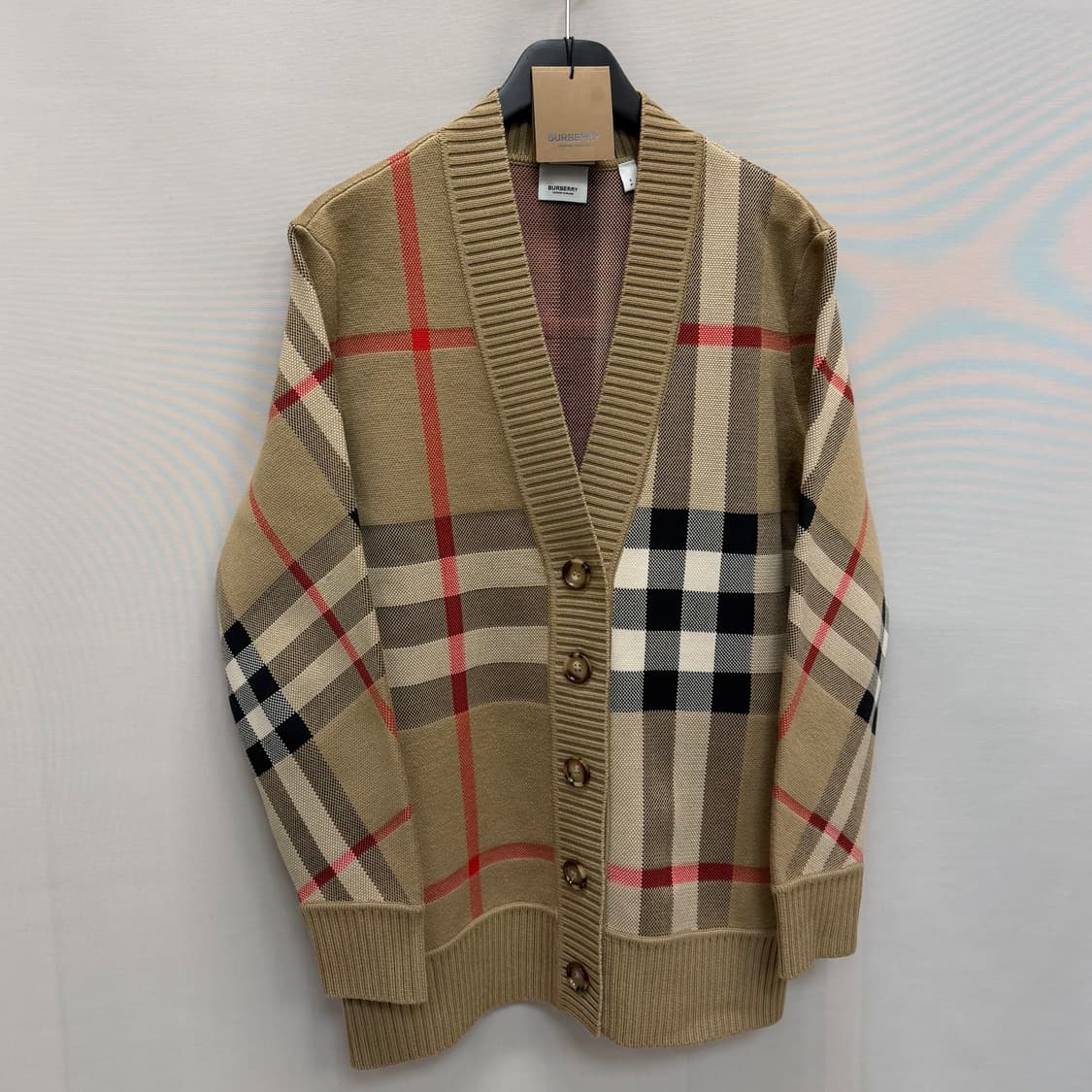 버버리 체크 울 블렌드 가디건 (95) 상품이미지2