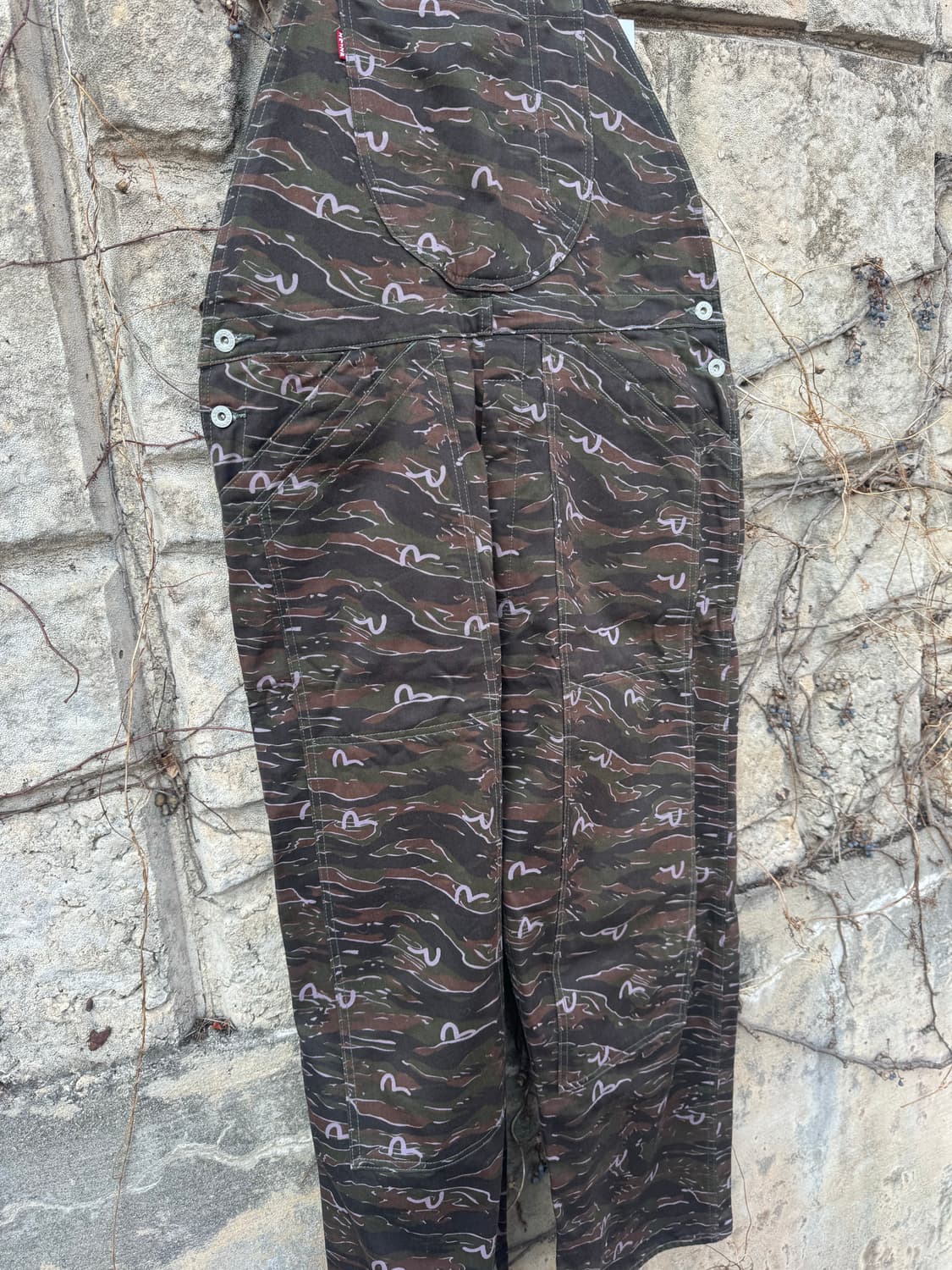 에비수 타이거카모 모노그램 가타카나탭 오버올 오버롤 멜빵 팬츠 바지 상품이미지4