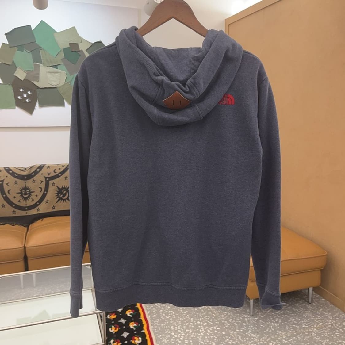 노스페이스 올드스쿨 빈티지로고 딥블루 기모 후드티 100 C07289 상품이미지4