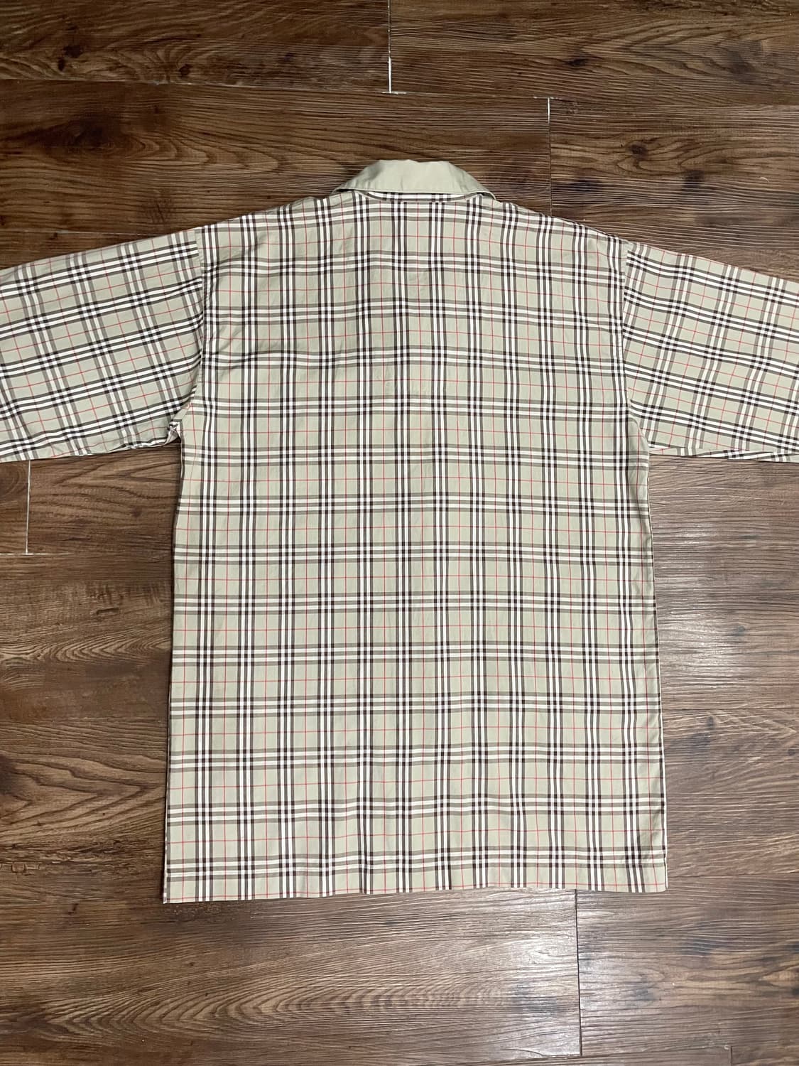 버버리 일본판 노바체크 파자마 셔츠 연카키 상품이미지10