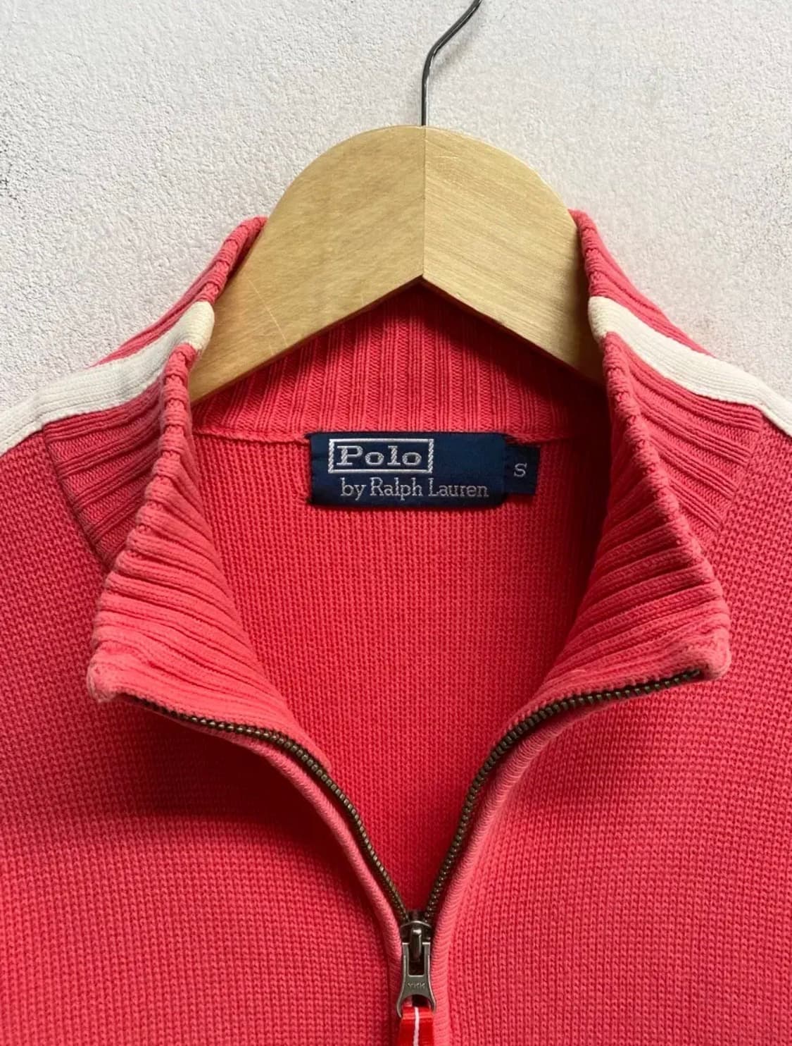 폴로 랄프로렌 코랄 사이드라인 풀집업 니트 S 상품이미지5