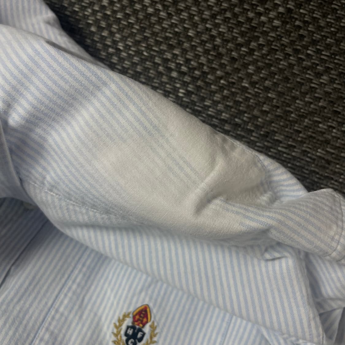 헤리티지플로스 스카이블루 스트라이프 원포켓 긴팔 셔츠 L 상품이미지6