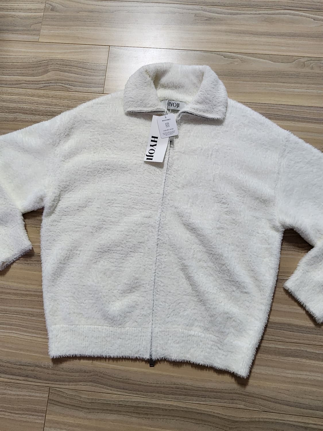 hyoji효지앙고라니트집업자켓크림 상품이미지1