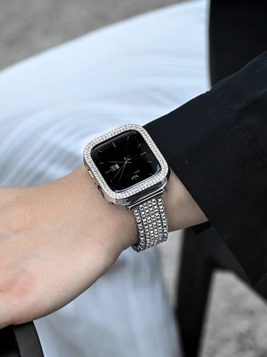 Oceanora 럭셔리 풀 다이아몬드 애플워치 밴드 상품이미지2