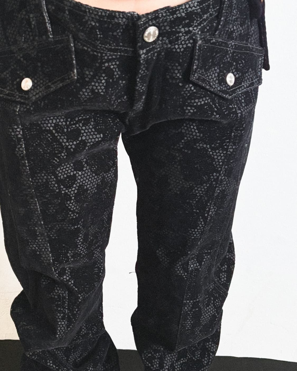 rare* 90s 베르사체 데드스탁 맥시 플레어 벨루어팬츠 상품이미지6