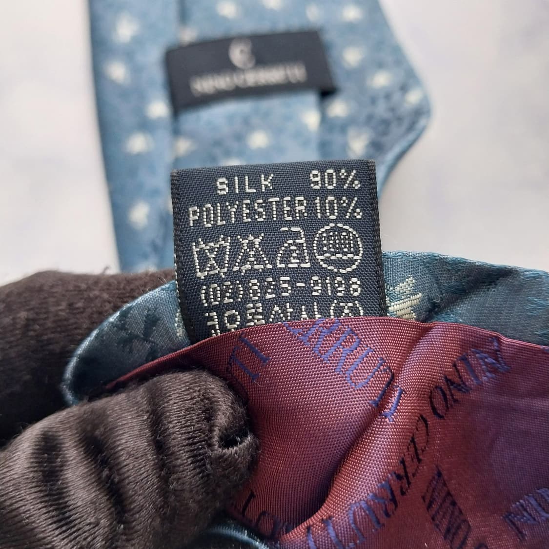 니노 세루티 실크 블루 플라워 패턴 넥타이 9.6cm A+등급 K2495 상품이미지10