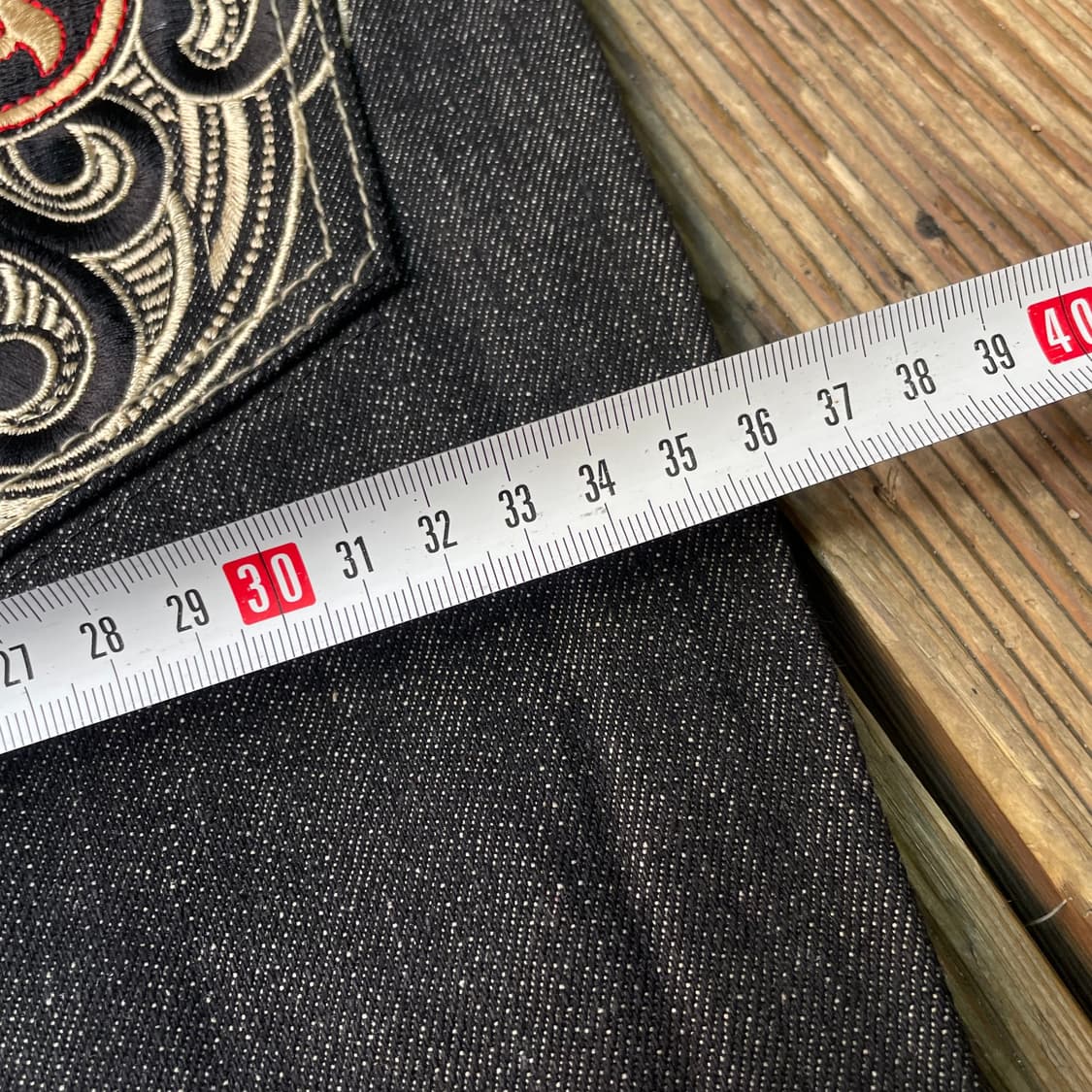 쿠지 자수 흑청 데님팬츠 상품이미지9