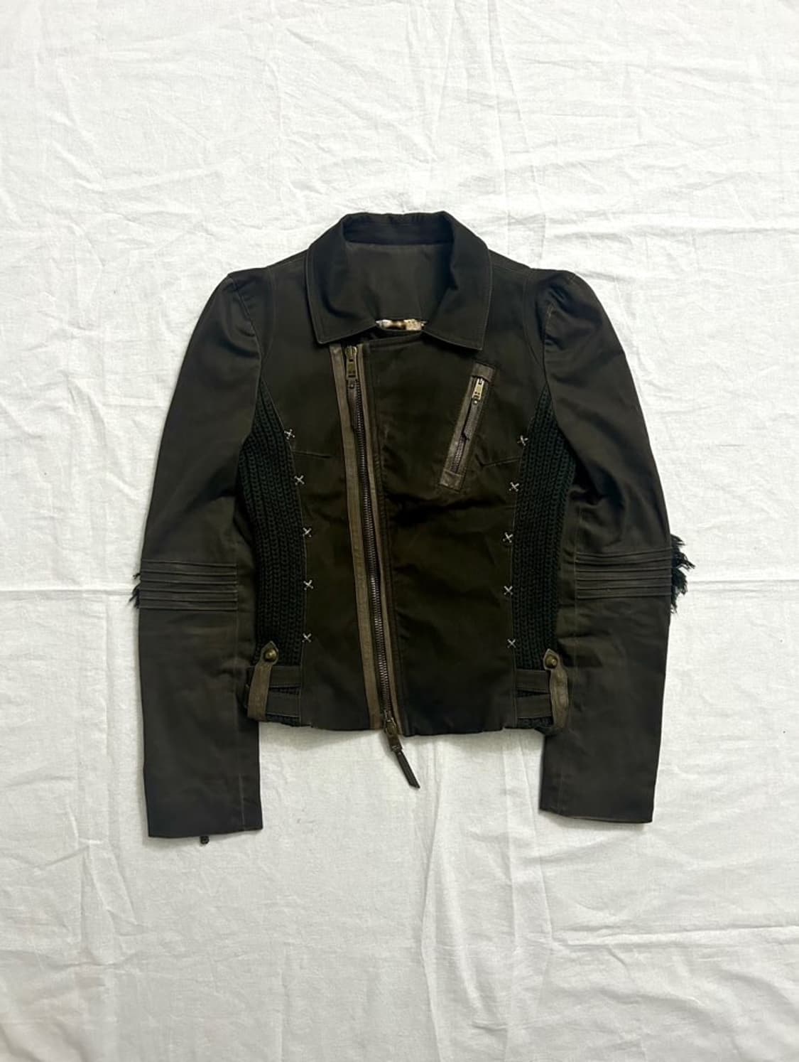 Royal Leather Knit Rider Jacket 상품이미지2