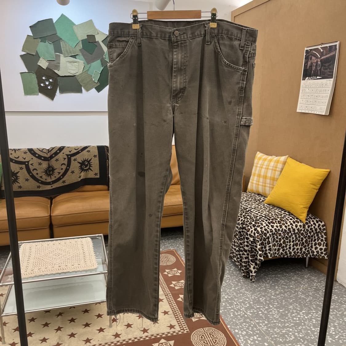 디키즈 올드스쿨 아메카지 빈티지 데님 카고 워크팬츠 37인치 C10048 상품이미지3