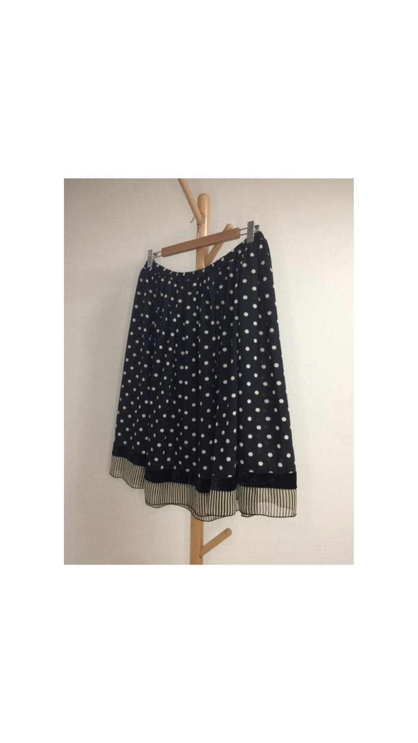 스나오 쿠와하라 블랙 도트 땡땡이 스커트 상품이미지4