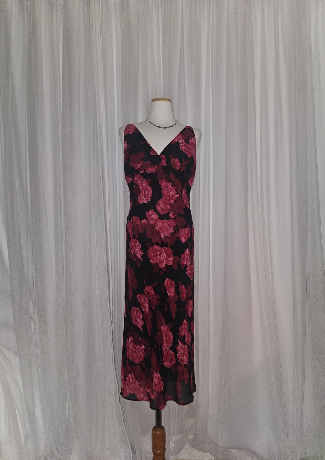 빈티지 히메 로즈쉐이드 쉬폰 드레스 상품이미지1