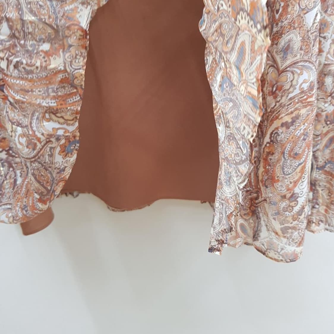 모조에스핀 2021 페이즐리 러플 플리츠 원피스 M사이즈 상품이미지4