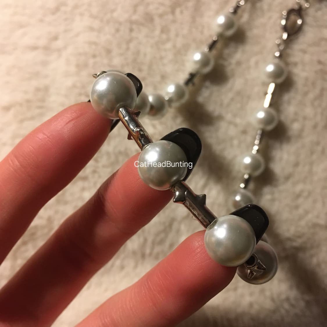 UNISEX_Pearl Thorn Necklace 진주 가시 목걸이 상품이미지5