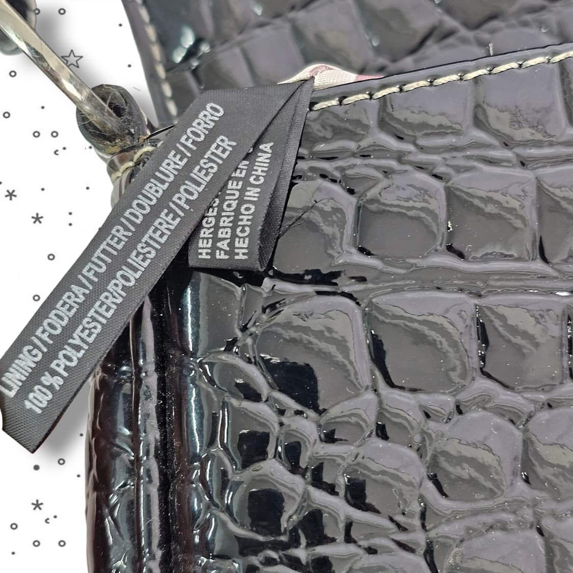 GUESS 게스 블랙 페이턴트 숄더백 상품이미지10