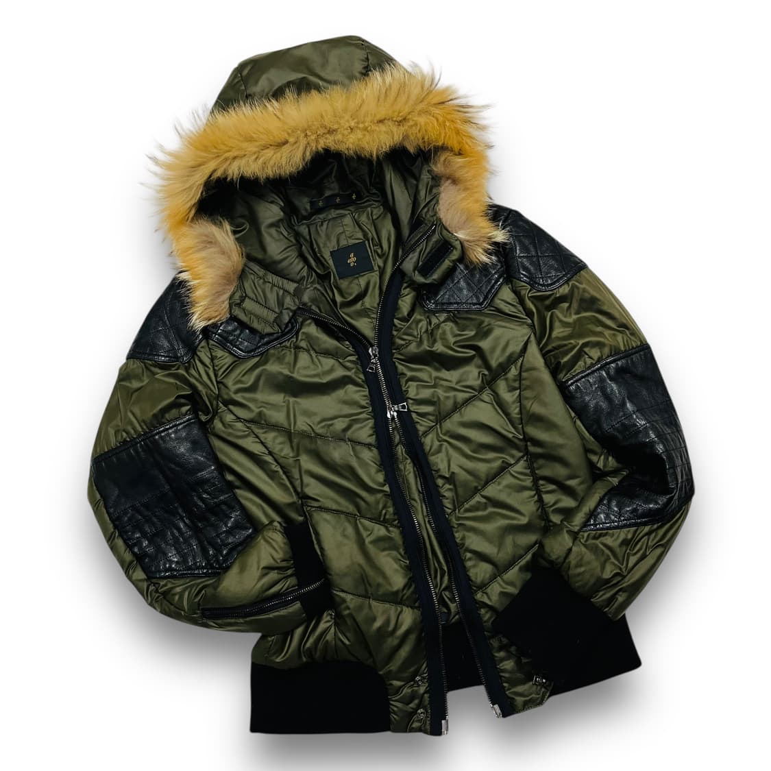 ata Archive y2k 투웨이 레더 디테일 패딩 자켓 상품이미지2