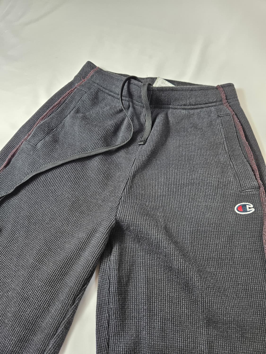 챔피온 USA 와플니트 와이드 트레이닝 팬츠 바지 빈티지 미국 S 블랙 상품이미지2