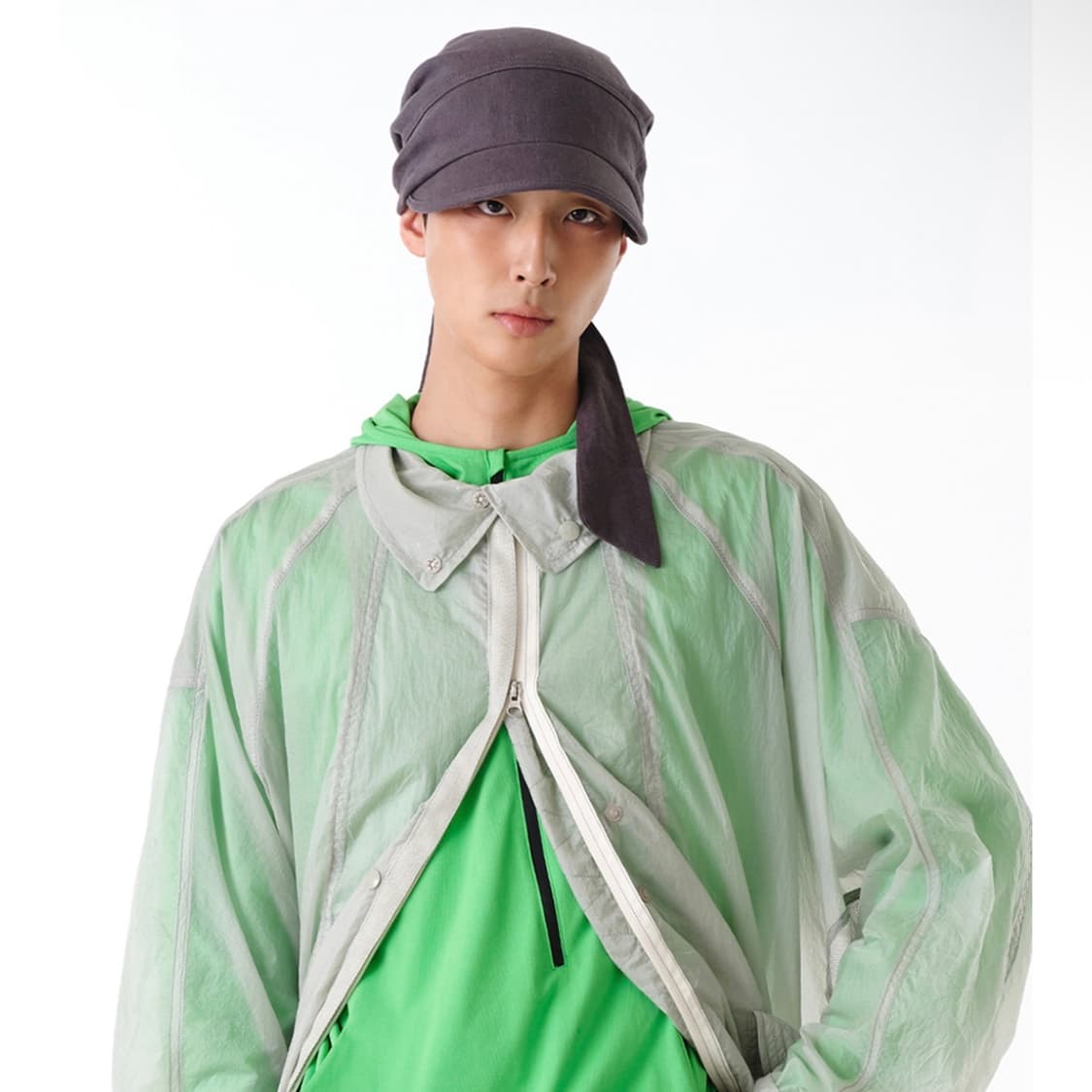 LINEN TIE-UP HAT CHARCOAL 상품이미지3