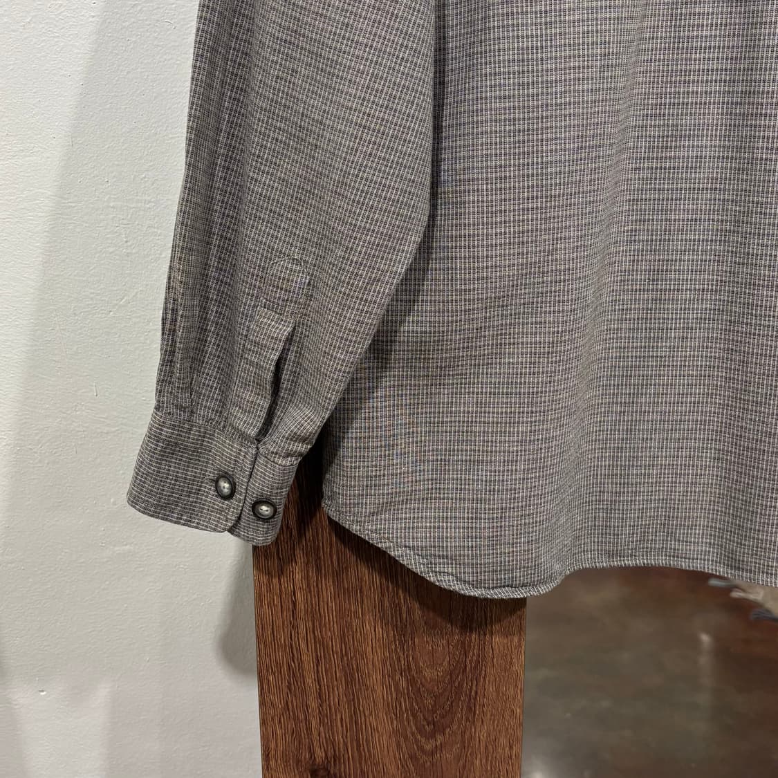 Converse 컨버스 그레이 잔체크 코튼 후드 집업 셔츠 아메카지 상품이미지7