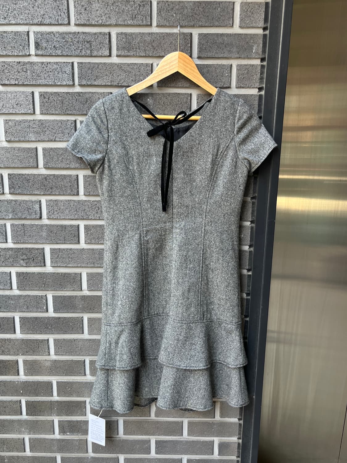 00s Courreges 꾸레쥬 프릴 원피스 그레이 상품이미지7