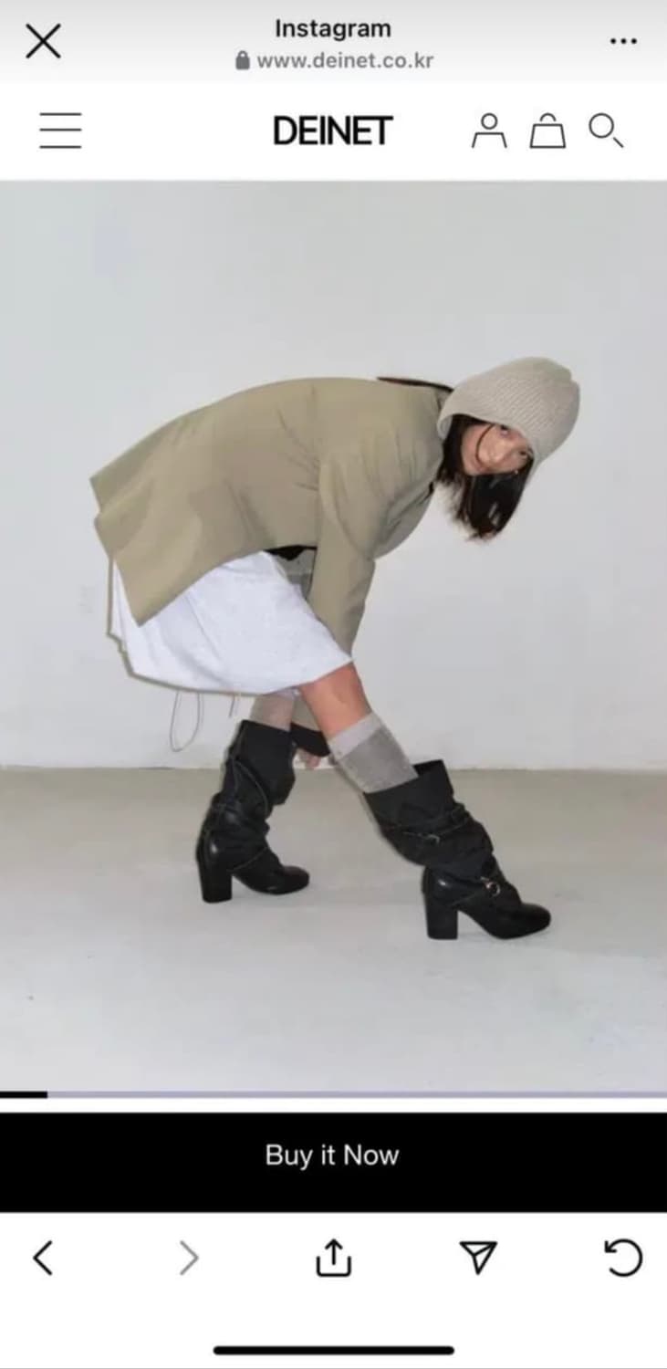 DEINET 다이닛 버클 장식 힐 부츠 블랙 상품이미지4