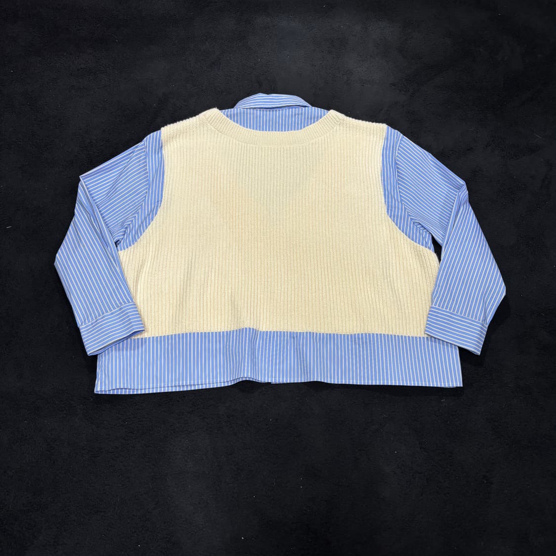 우먼FREE 자라 니트 레이어드 스트라이프 셔츠 상품이미지2