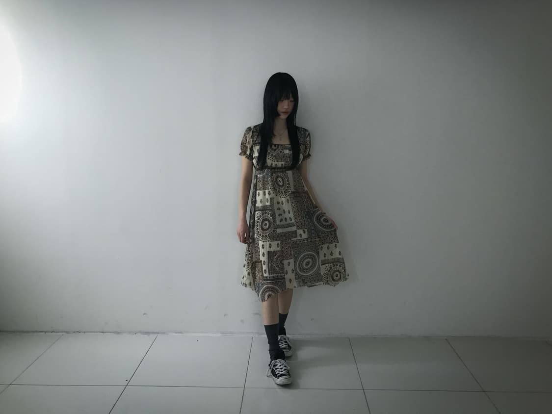 Bohemian Square Neck Dress 상품이미지3