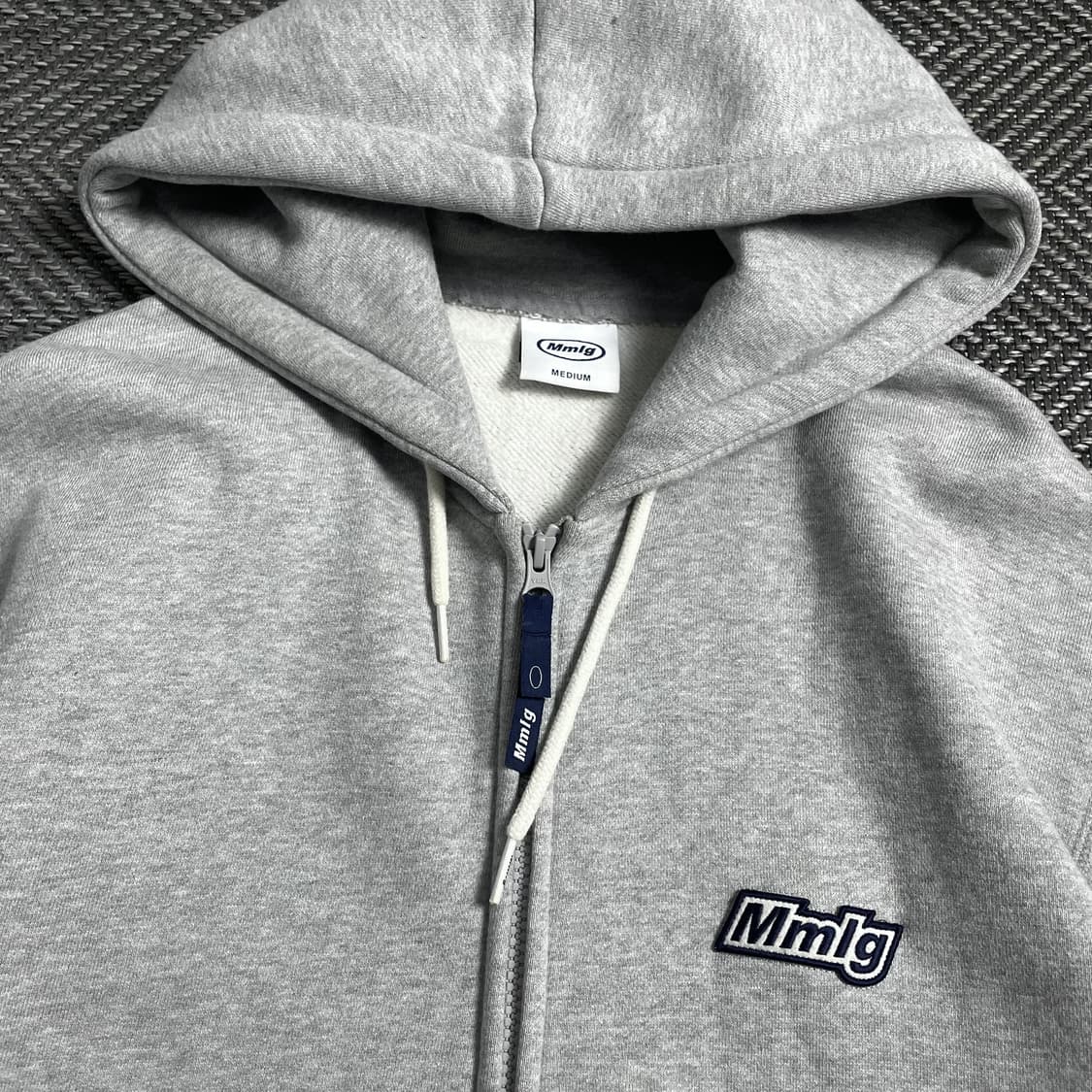 Mmlg 자수로고 박시핏 후드 집업 그레이y 4732 상품이미지6