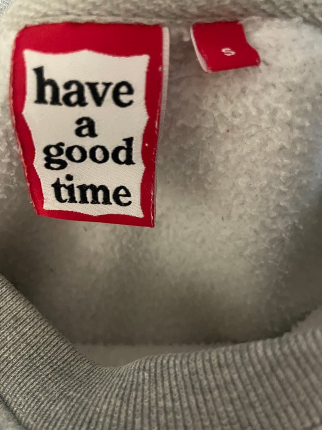 해브어굿타임 그레이 맨투맨 티셔츠 s 상품이미지4