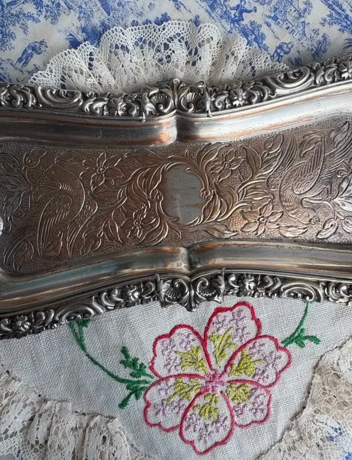 영국 앤틱 조지안시대(18세기~19세기중반)실버플레이트 트레이 상품이미지4