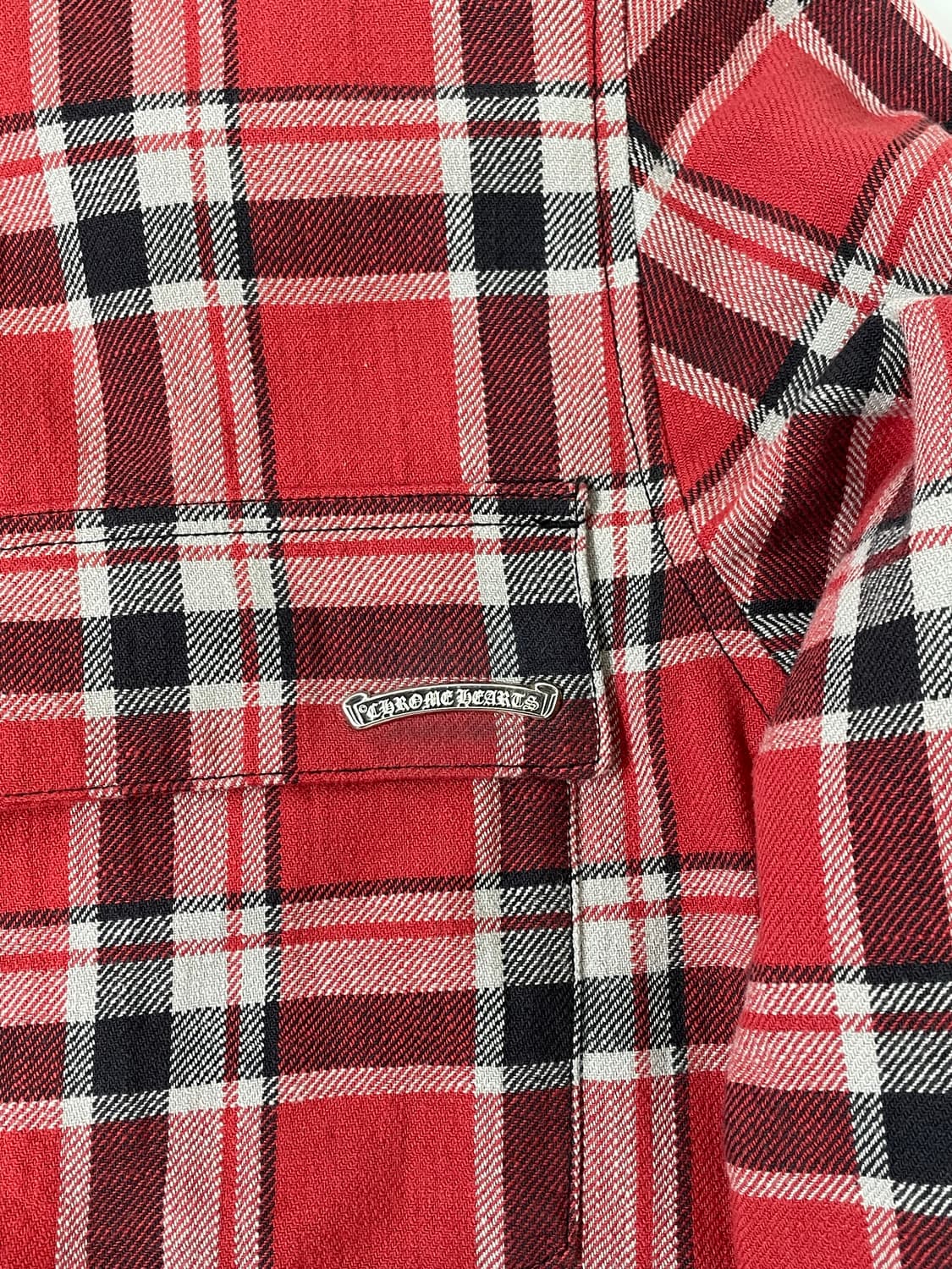 새상품 25FW 크롬하츠 플란넬 암 플로랄 체크셔츠 자켓 XL 신세계택 상품이미지3