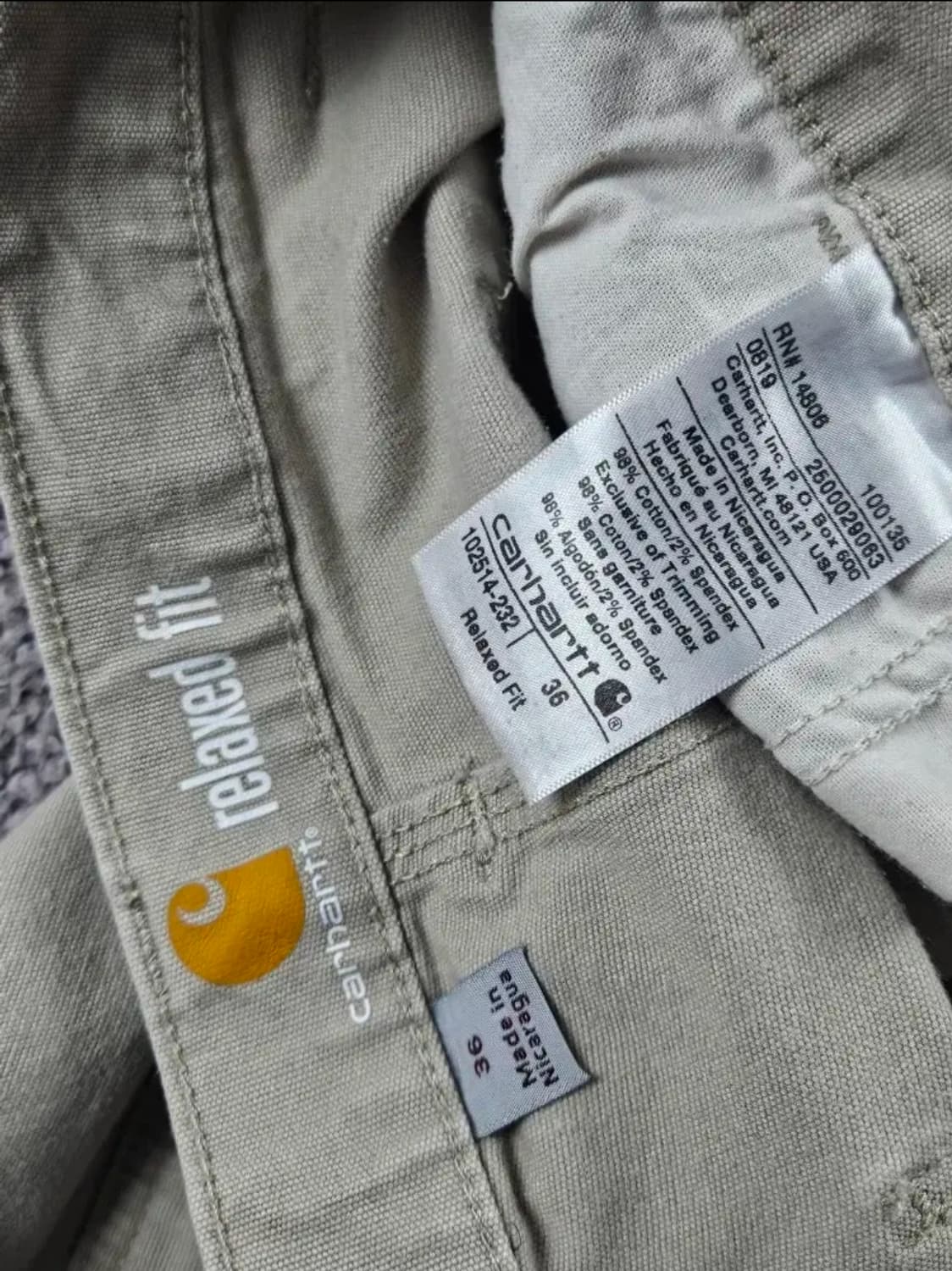 칼하트 코튼 카펜터 반바지 36 상품이미지5