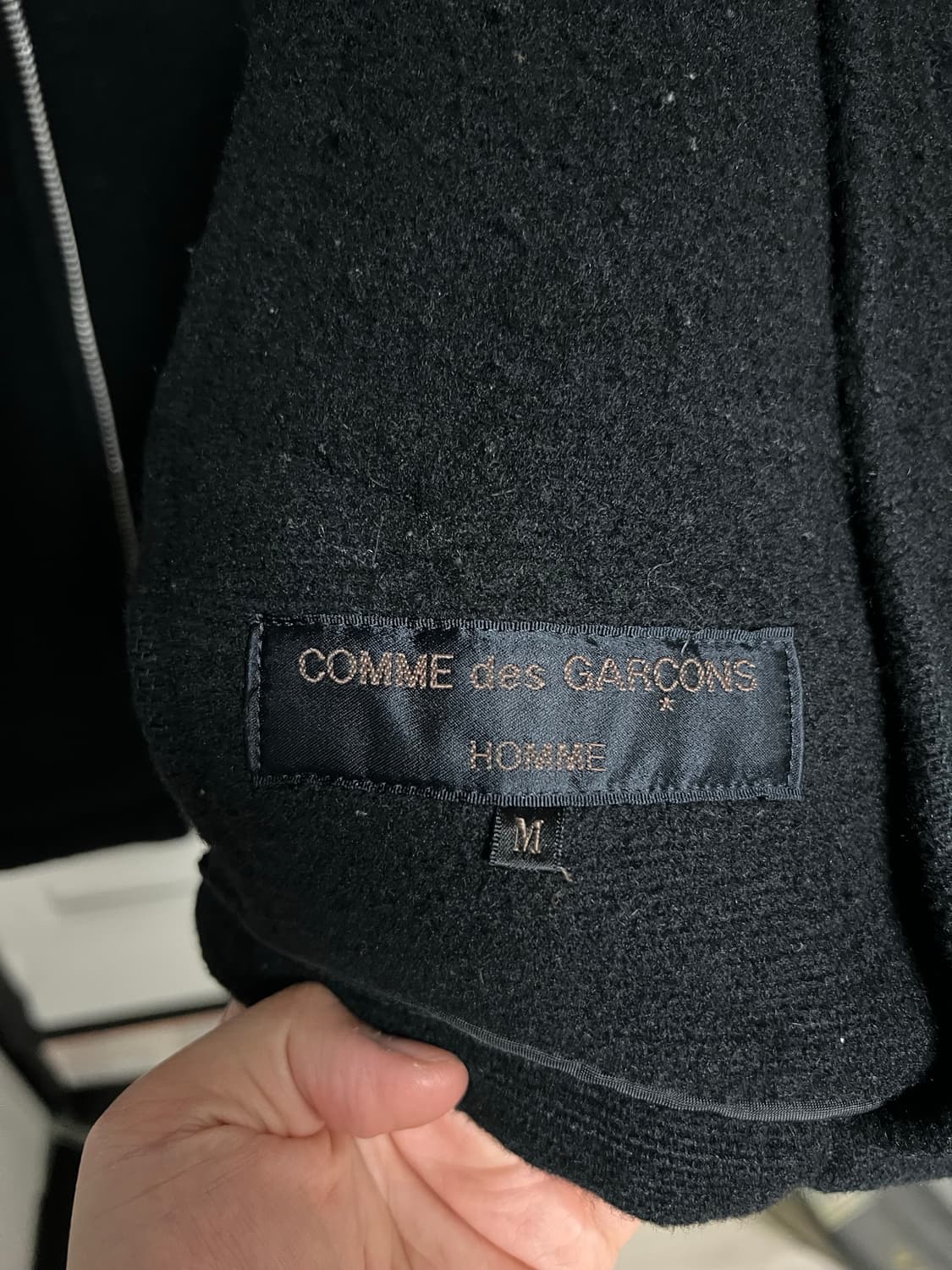 90s 꼼데 옴므 빈티지 CDG homme 울 자켓 블랙 상품이미지4
