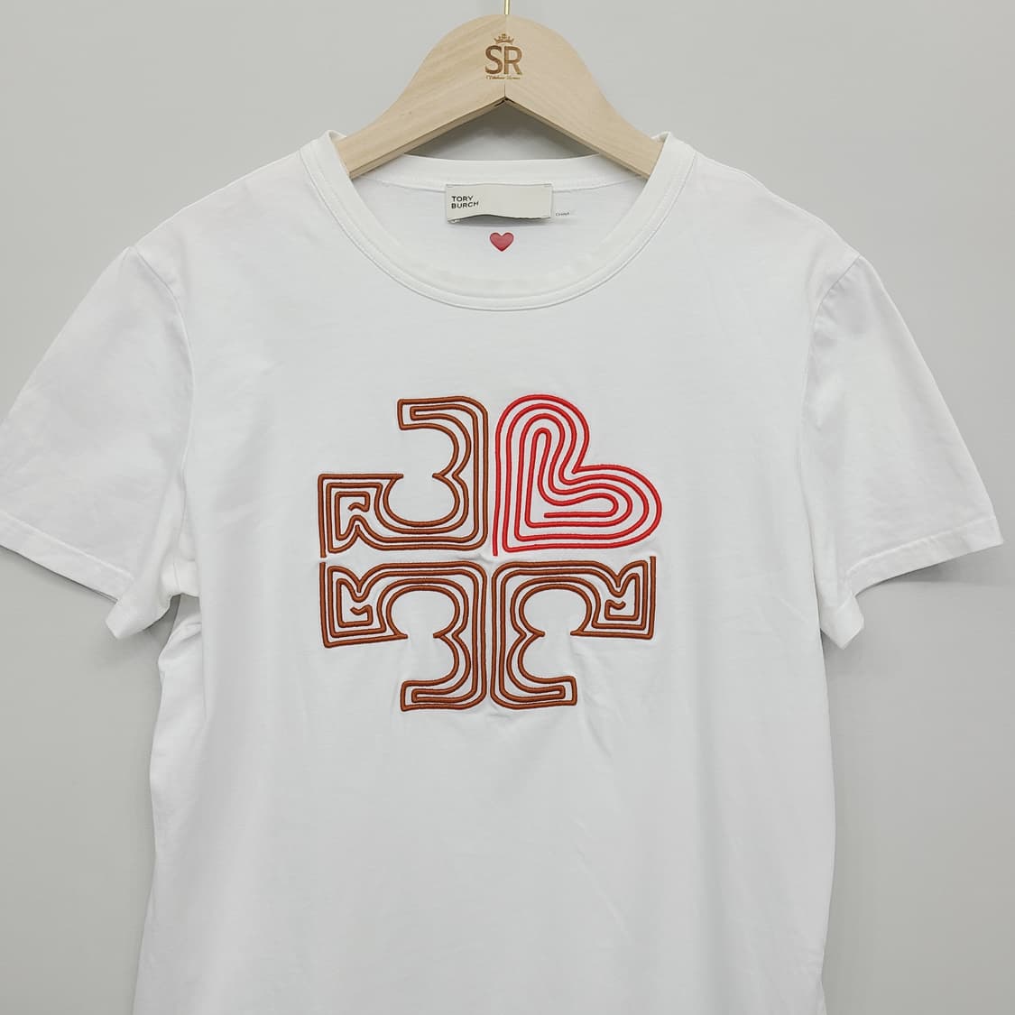 정품 토리버치 하트 자수 로고 반팔 티셔츠 (M) 상품이미지3