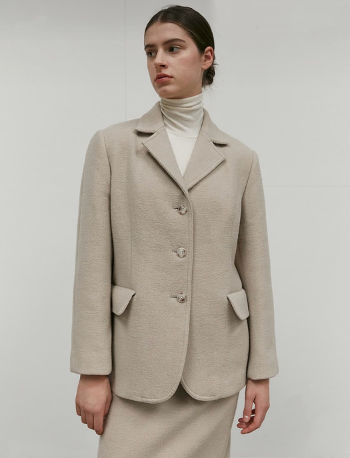 모한 3버튼 부클 블레이저 상품이미지1