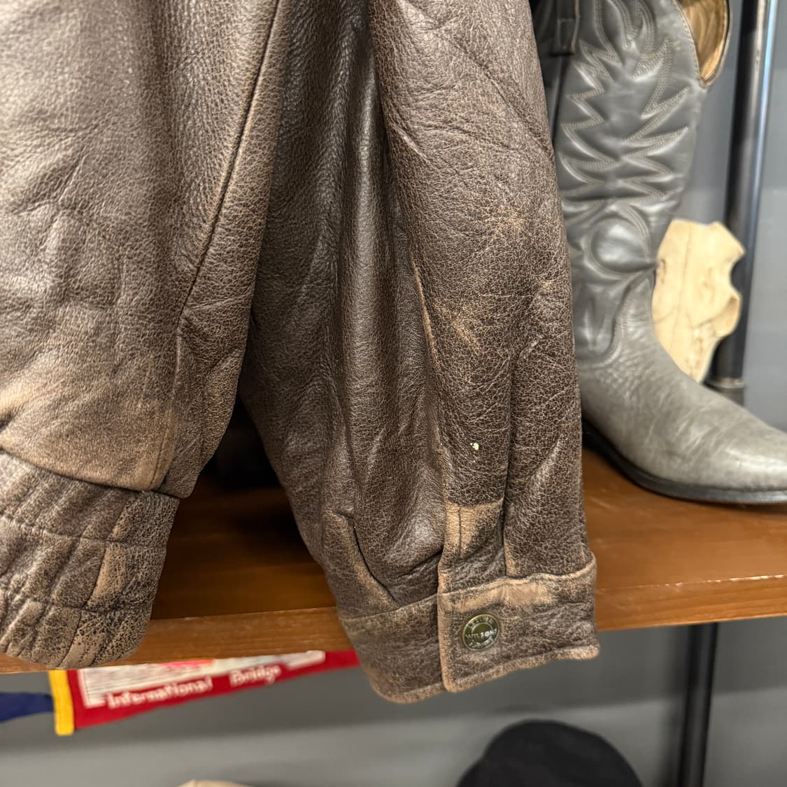 90s 윌슨레더 신슐레이트 맵라이닝 A-2플라이트 레더자켓 N857   상품이미지9