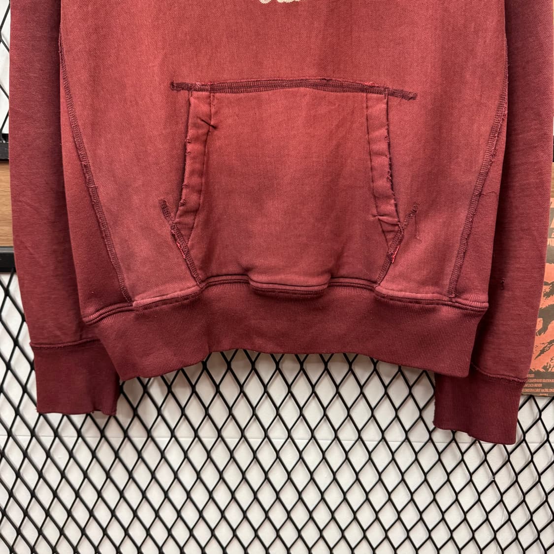 00s 아베크롬비 후드티 전면 AF92 로고 포인트 버건디 상품이미지4