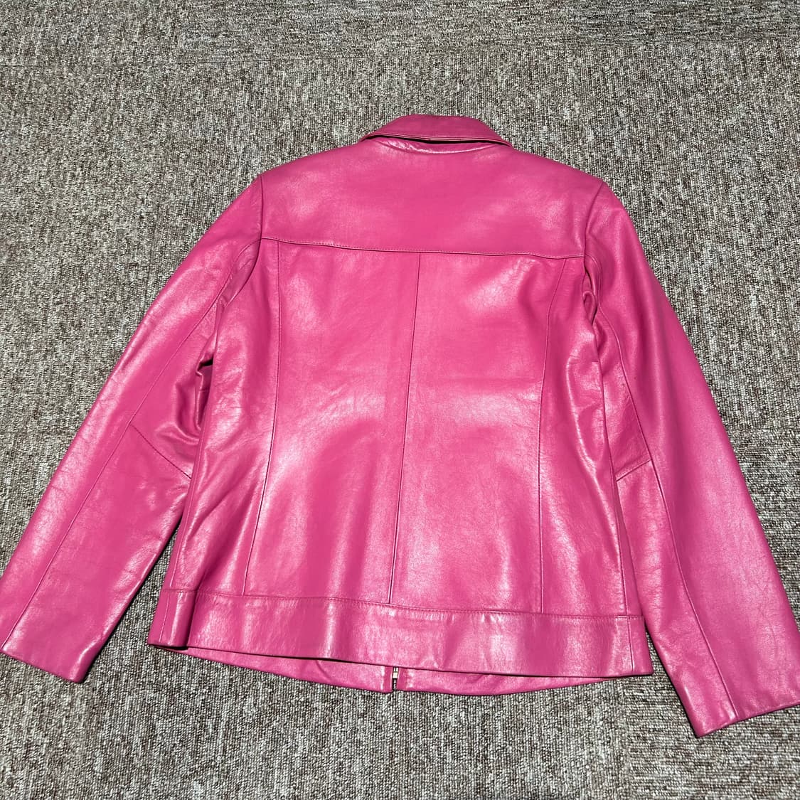 66) KUMMANG 금강 핑크색 양가죽 레더 자켓 상품이미지4