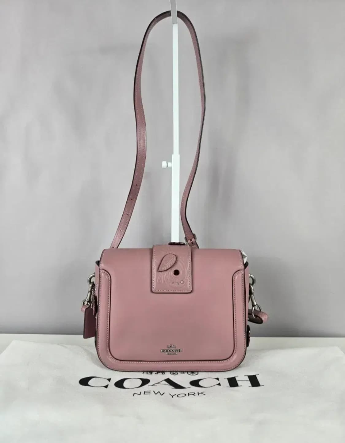 COACH 코치 플라워 꽃 가죽 크로스백 가방 정품 핑크 상품이미지6