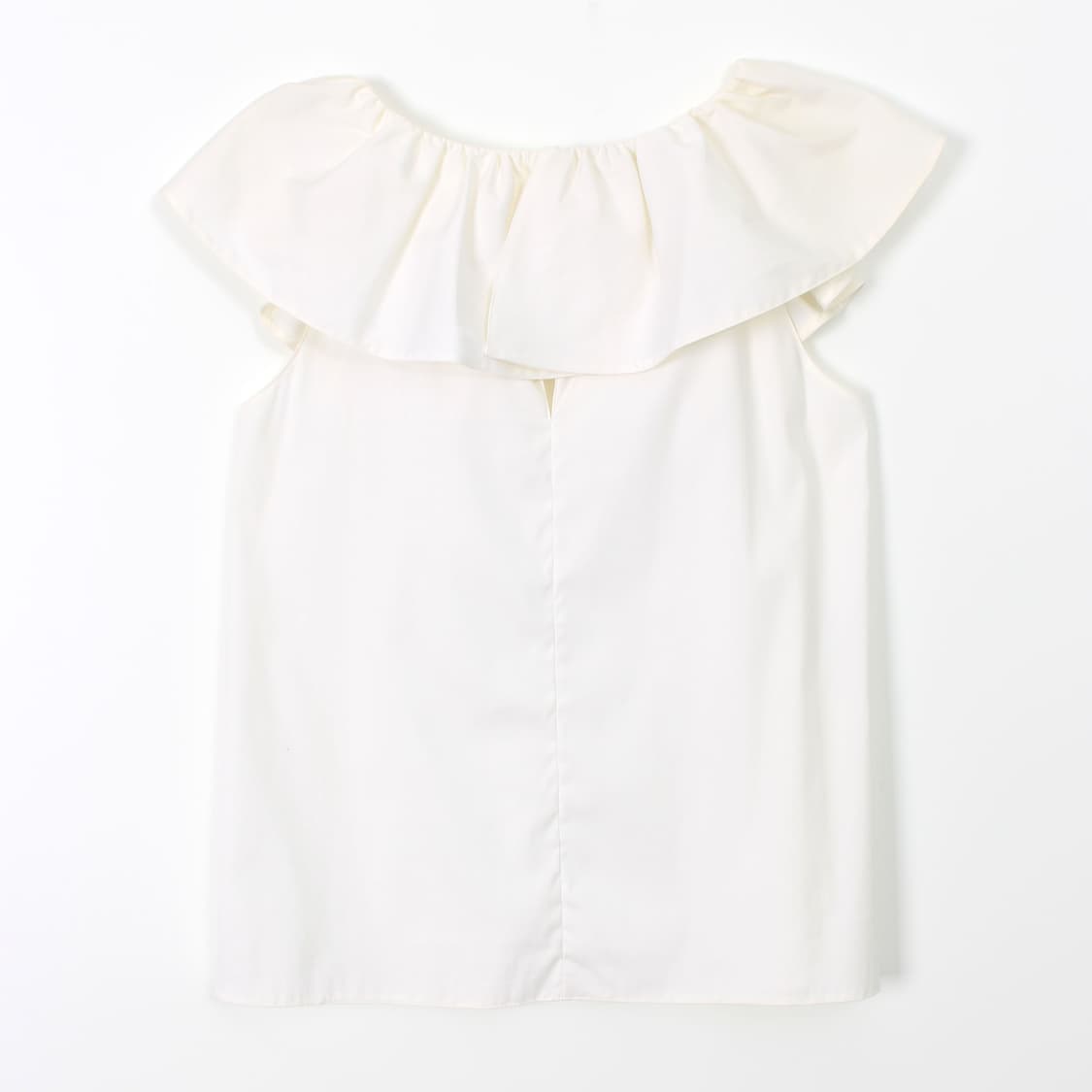 프라다 prada 빈티지 러플 나시 슬리브리스 화이트 블라우스 상품이미지4