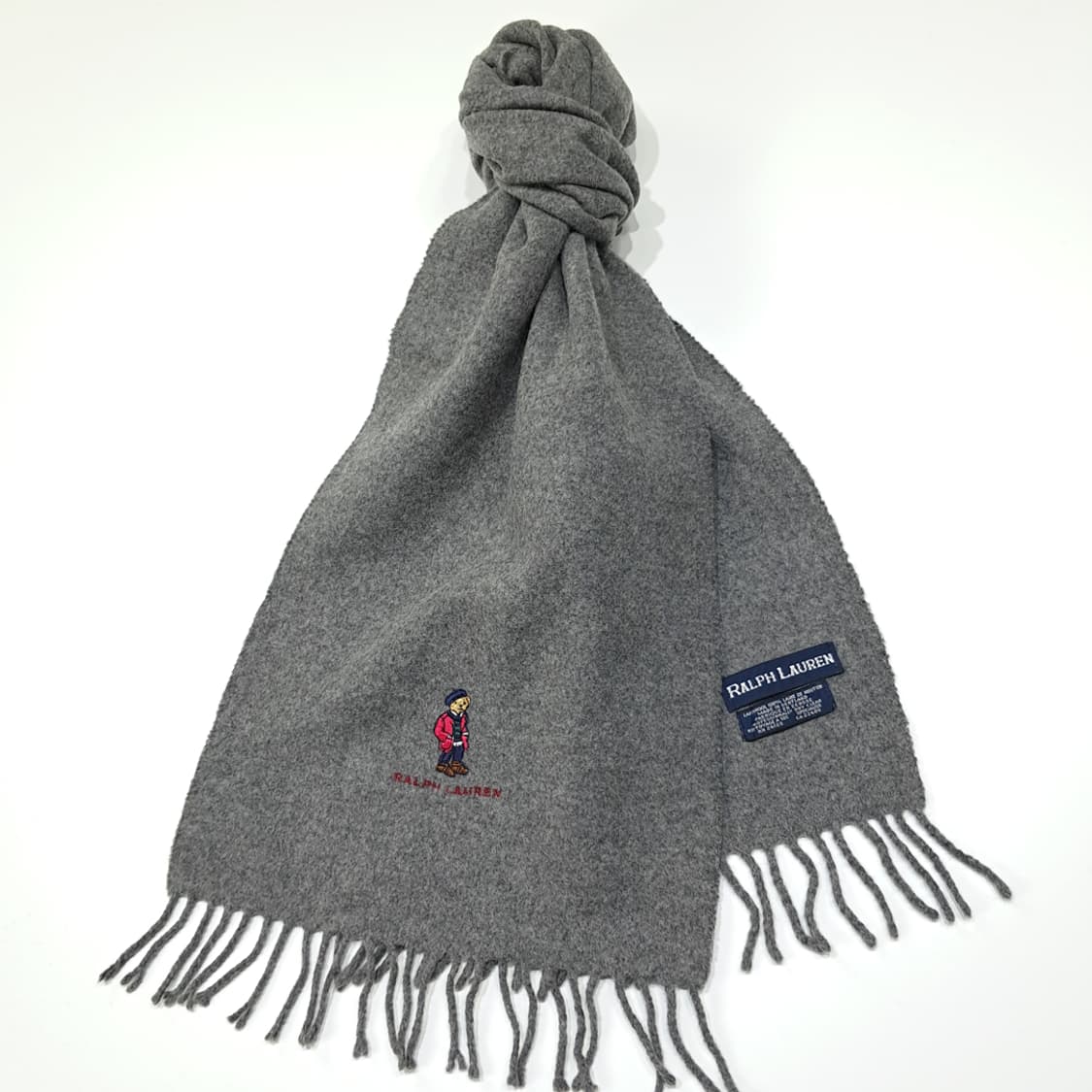 MX438 폴로 스코틀랜드판 램스울 폴로베어 그레이 머플러 목도리 상품이미지2