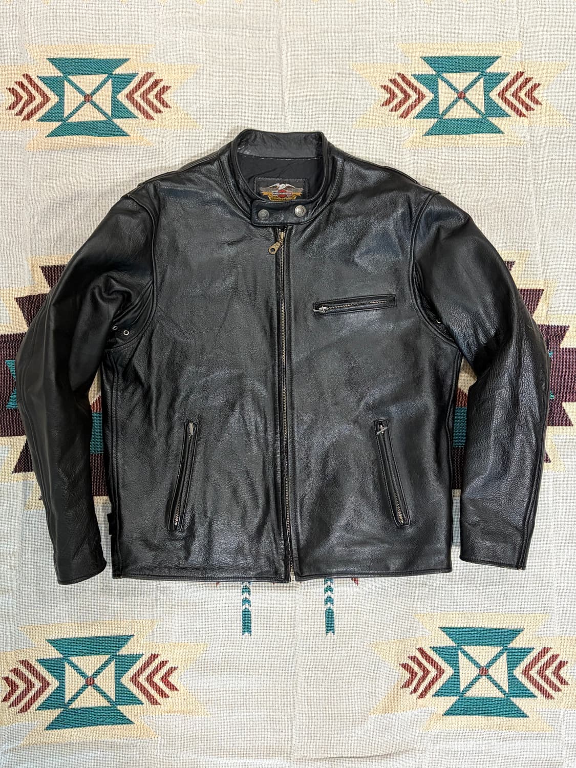 Harley davidson 싱글 라이더 카페레이서 레더 자켓 상품이미지1