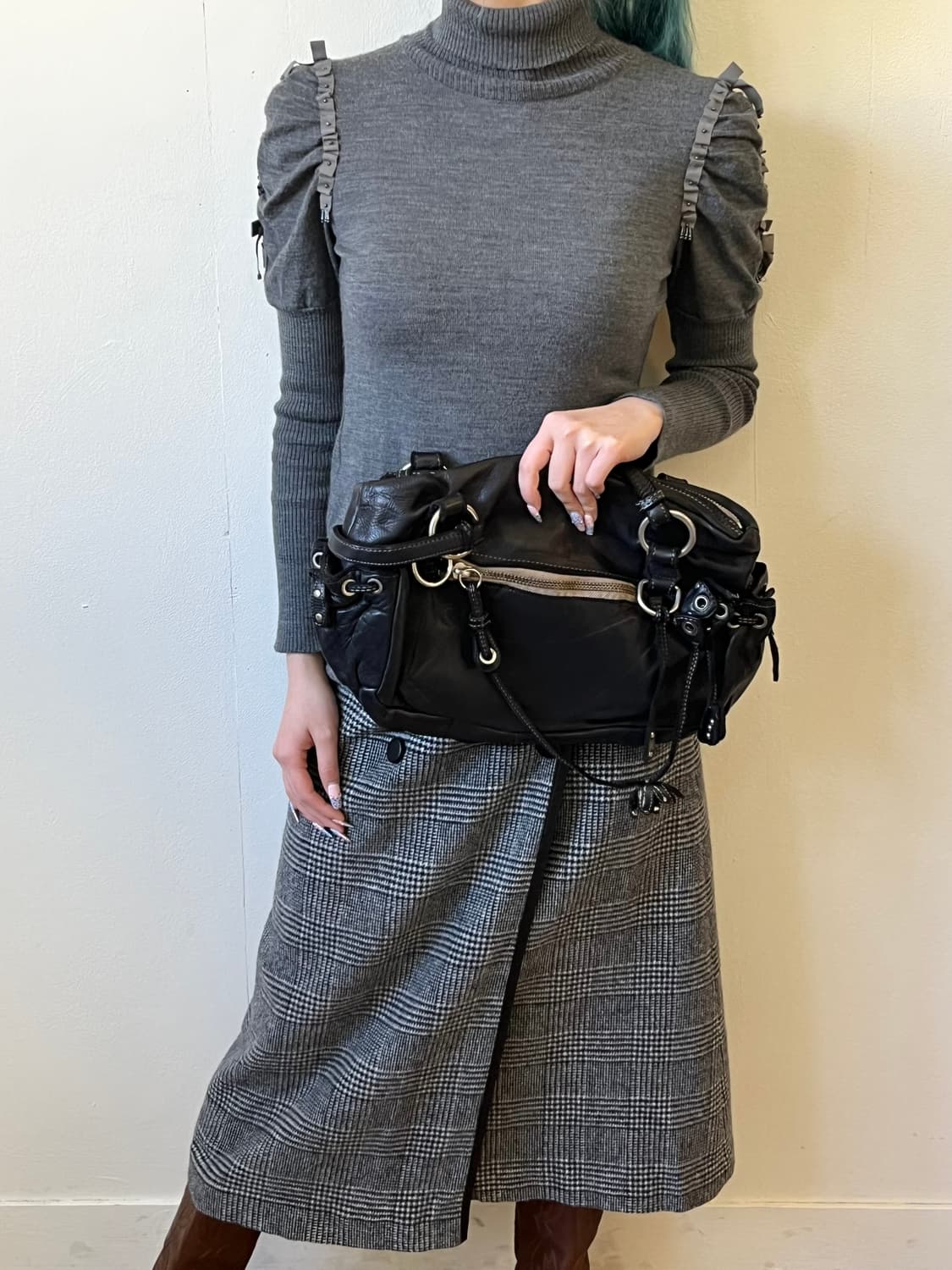 italy 플라워키링 레더 숄더백 상품이미지10