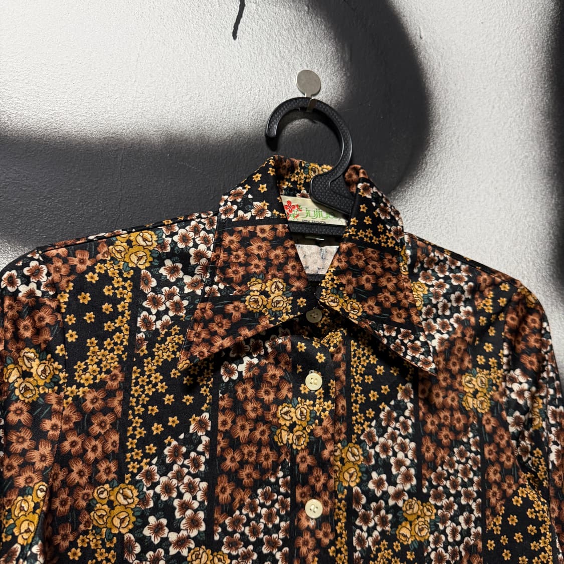 VTG 빈티지 브라운 플로럴 패턴 긴팔 셔츠 상품이미지3