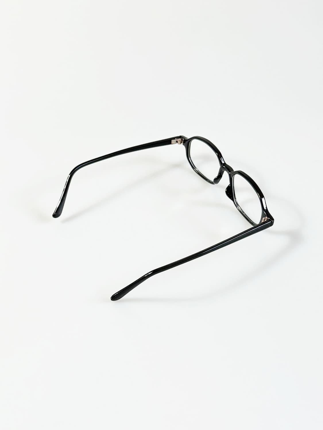 90s 블랙 뿔테 스퀘어 프레임 빈티지 안경 상품이미지4