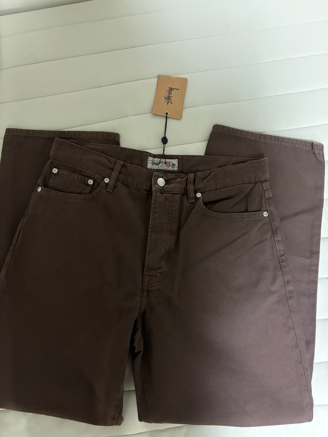 스투시 클래식 워시드 캔버스 팬츠 브라운 34 상품이미지3